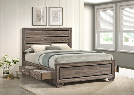 Kauffman Wood Queen Storage Panel Bed Washed Taupe - alternate view