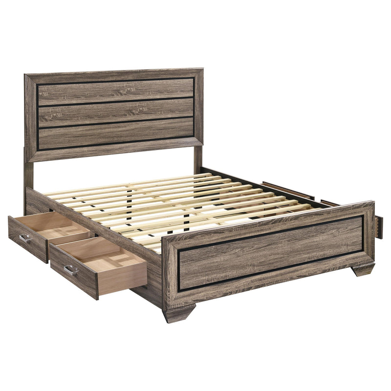 Kauffman Wood Queen Storage Panel Bed Washed Taupe - detail 4