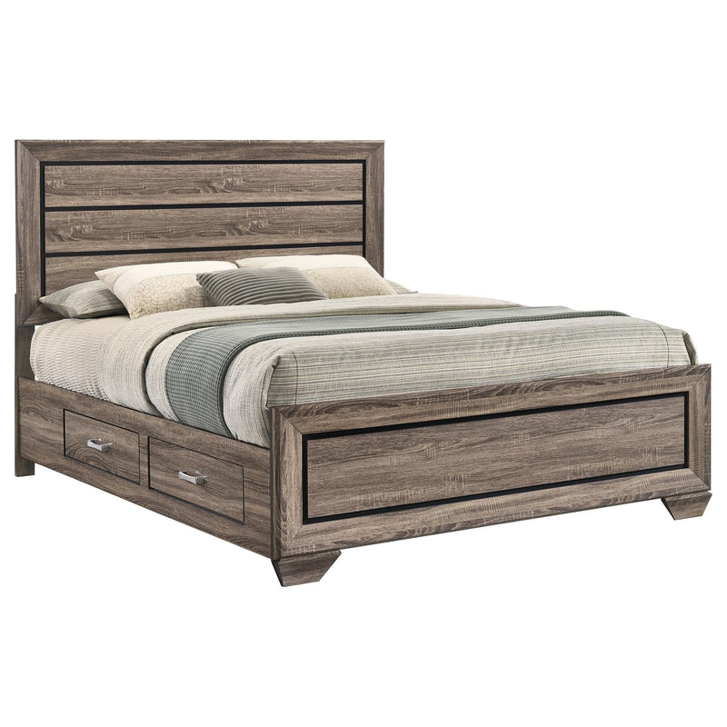 Kauffman Wood Queen Storage Panel Bed Washed Taupe - detail 5
