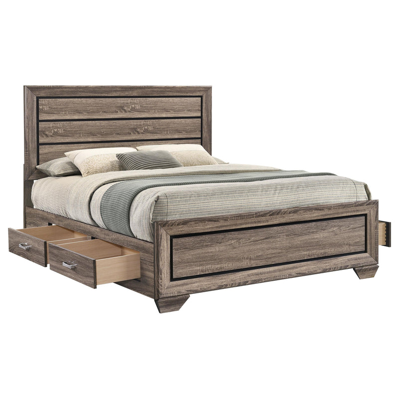 Kauffman Wood Queen Storage Panel Bed Washed Taupe - detail 6