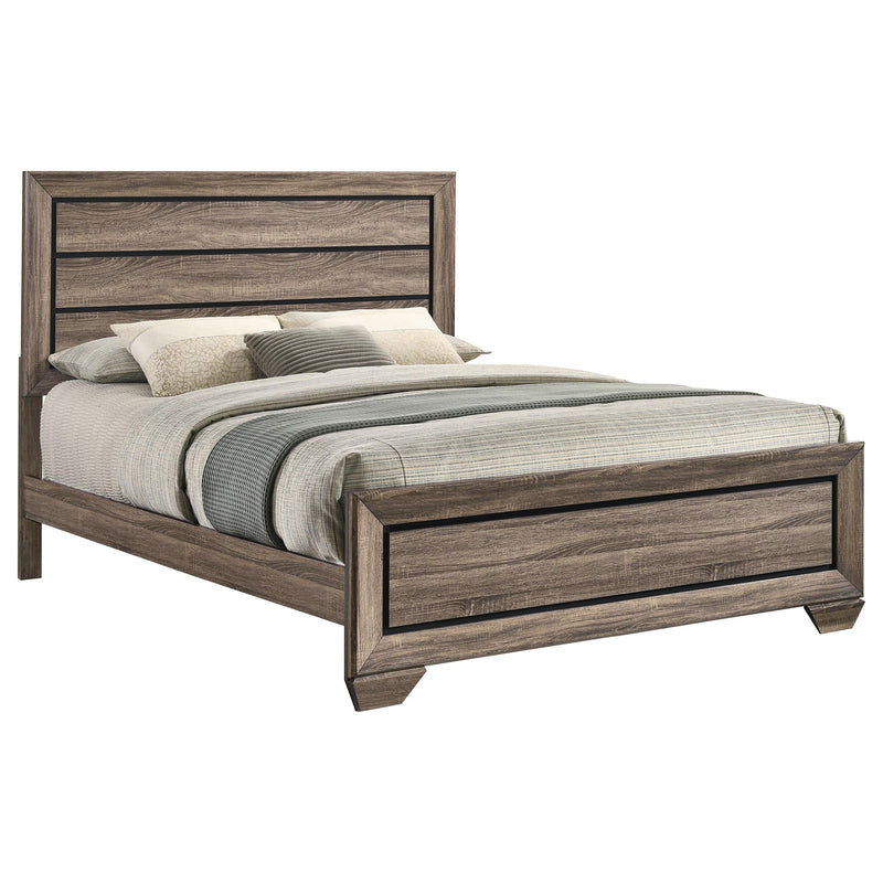 Kauffman Wood Queen Panel Bed Washed Taupe - detail 3