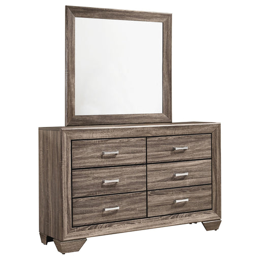 Kauffman 6-drawer Dresser with Mirror Washed Taupe - alternate view