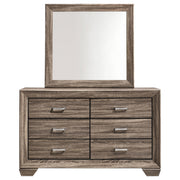 Kauffman 6-drawer Dresser with Mirror Washed Taupe - detail 3