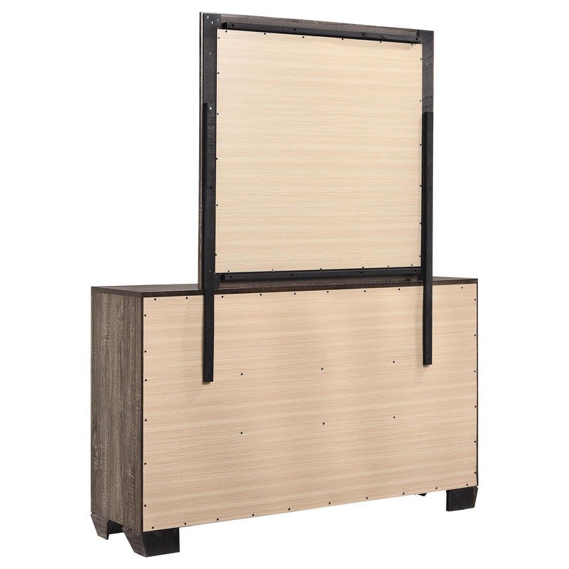 Kauffman 6-drawer Dresser with Mirror Washed Taupe - detail 6