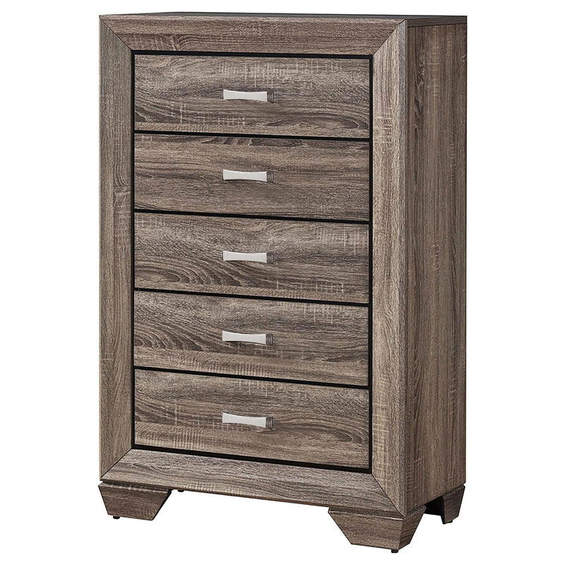 Kauffman 5-drawer Bedroom Chest Washed Taupe - detail 4