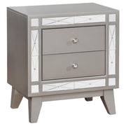 Leighton 2-drawer Nightstand Metallic Mercury - alternate view