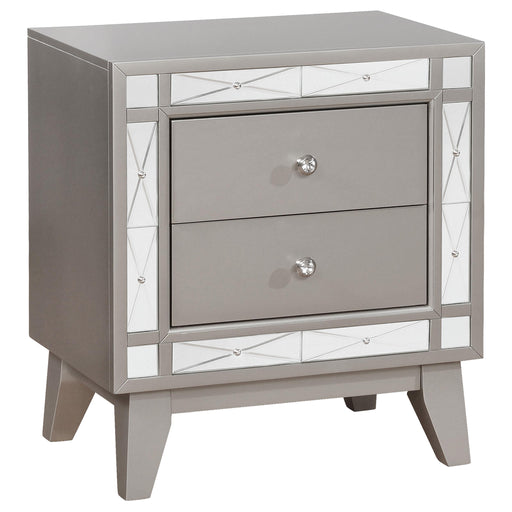 Leighton 2-drawer Nightstand Metallic Mercury - alternate view