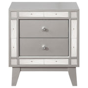 Leighton 2-drawer Nightstand Metallic Mercury - detail 3