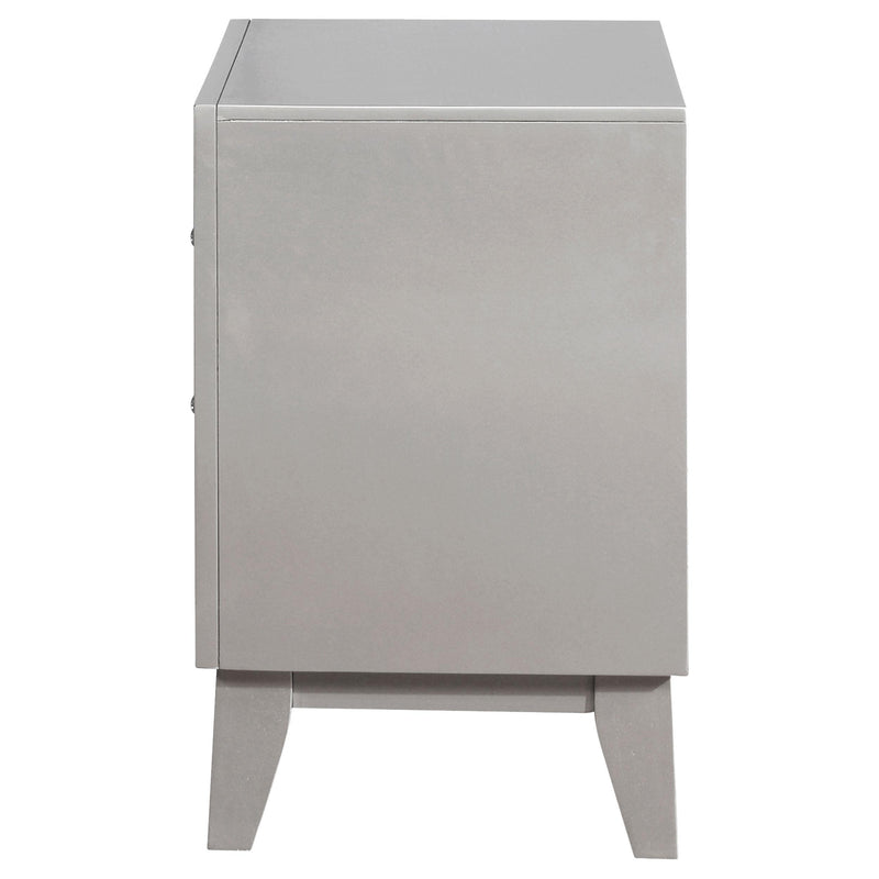 Leighton 2-drawer Nightstand Metallic Mercury - detail 5