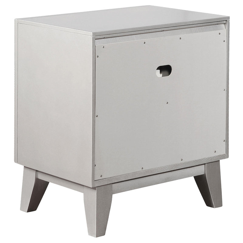 Leighton 2-drawer Nightstand Metallic Mercury - detail 6