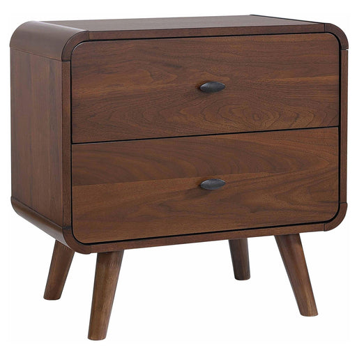 Robyn 2-drawer Nightstand Bedside Table Dark Walnut - alternate view