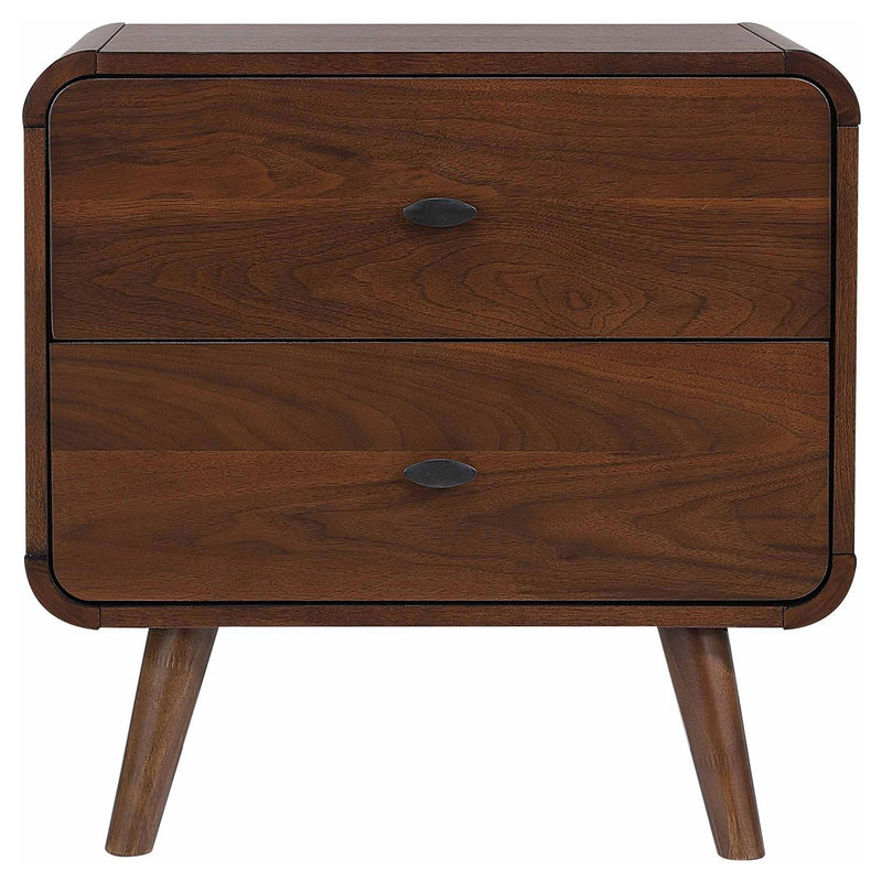 Robyn 2-drawer Nightstand Bedside Table Dark Walnut - detail 3