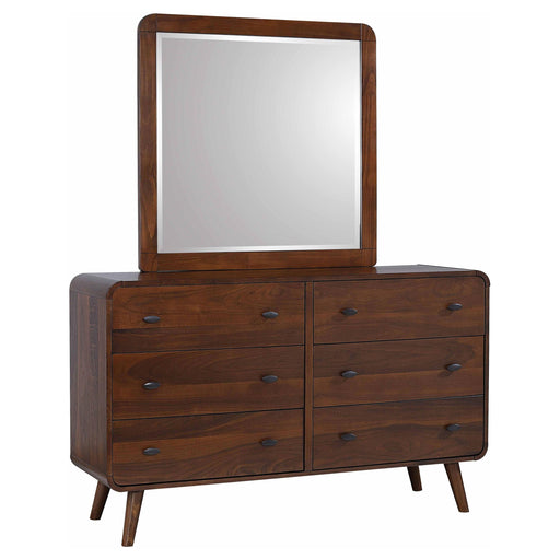 Robyn 6-drawer Dresser with Mirror Dark Walnut - alternate view