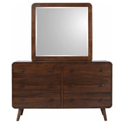 Robyn 6-drawer Dresser with Mirror Dark Walnut - detail 3