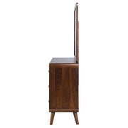 Robyn 6-drawer Dresser with Mirror Dark Walnut - detail 5