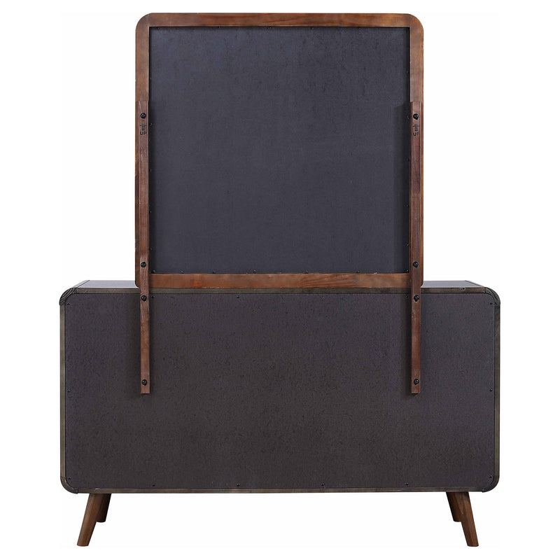 Robyn 6-drawer Dresser with Mirror Dark Walnut - detail 7
