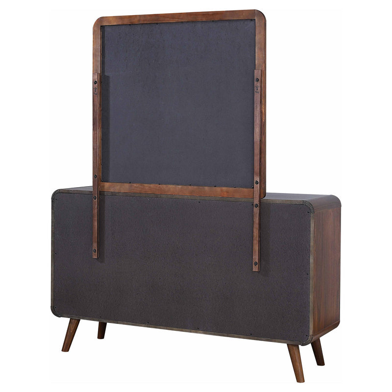 Robyn 6-drawer Dresser with Mirror Dark Walnut - detail 8