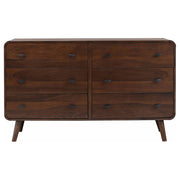 Robyn 6-drawer Bedroom Dresser Dark Walnut - detail 3