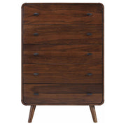 Robyn 5-drawer Bedroom Chest of Drawers Dark Walnut - detail 3