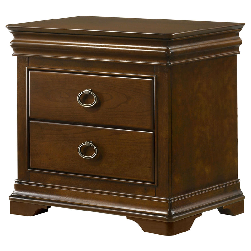 Garland 2-drawer Nightstand Bedside Table Brown Cherry - detail 4