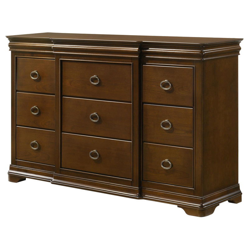 Garland 9-drawer Bedroom Dresser Cabinet Brown Cherry - detail 4