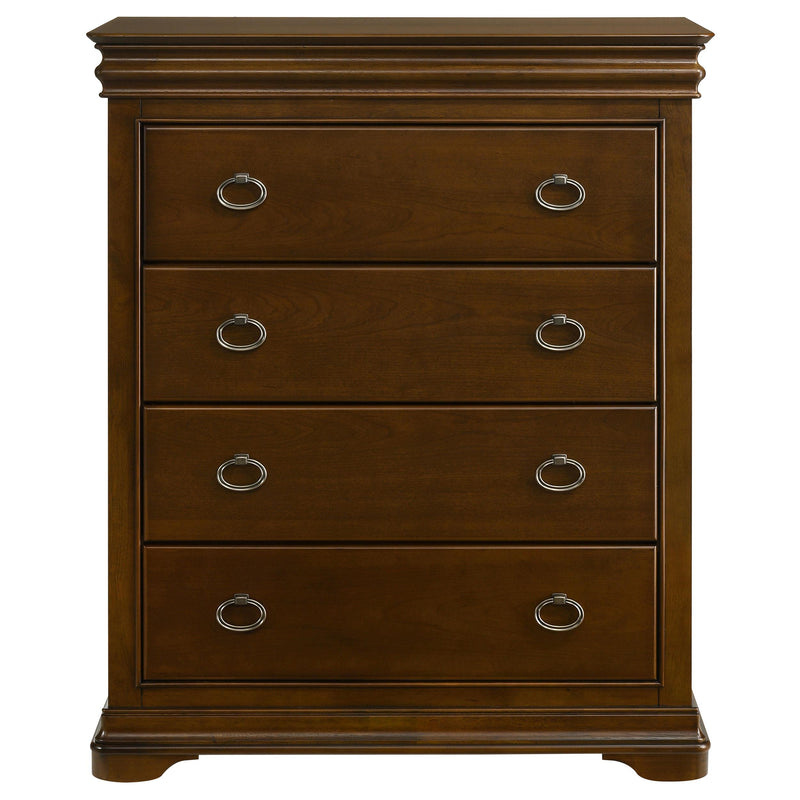 Garland 4-drawer Bedroom Chest of Drawers Brown Cherry - detail 3