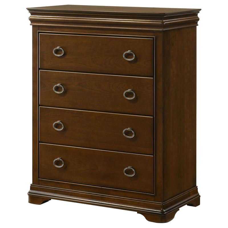 Garland 4-drawer Bedroom Chest of Drawers Brown Cherry - detail 4