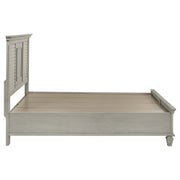 Franco Wood Queen Storage Panel Bed Distressed White - detail 6