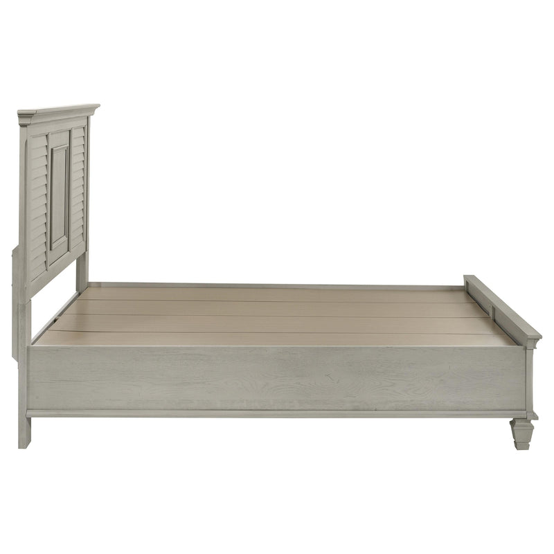 Franco Wood Queen Storage Panel Bed Distressed White - detail 6