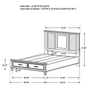 Franco Wood Queen Storage Panel Bed Distressed White - detail 8