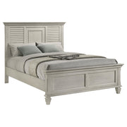 Franco Wood Queen Panel Bed Distressed White - detail 3