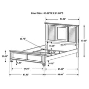 Franco Wood Queen Panel Bed Distressed White - detail 8