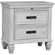 Franco 2-drawer Nightstand Distressed White - alternate view
