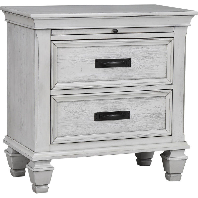 Franco 2-drawer Nightstand Distressed White - alternate view