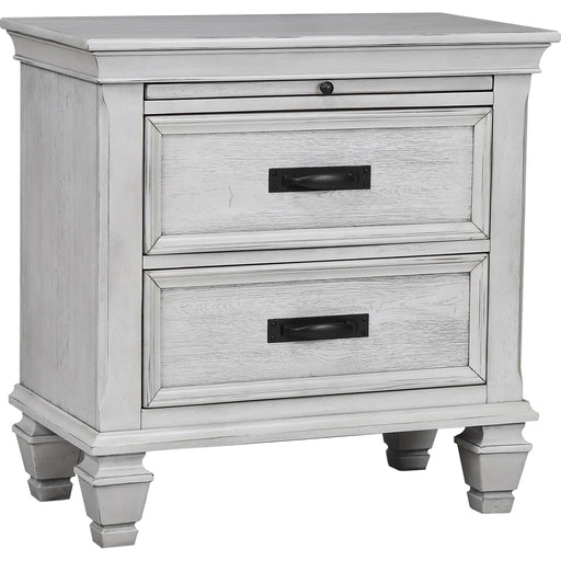 Franco 2-drawer Nightstand Distressed White - alternate view