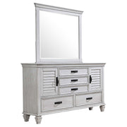 Franco 5-drawer Dresser with Mirror Distressed White - alternate view