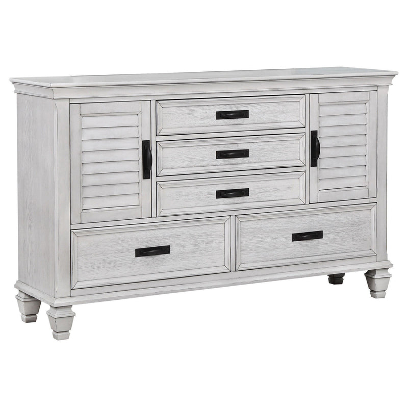 Franco 5-drawer Dresser Distressed White - alternate view