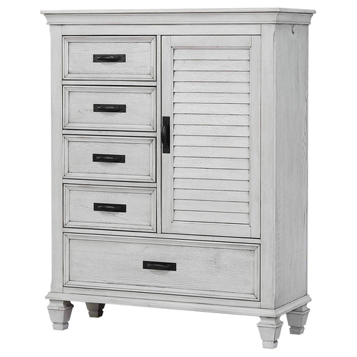 Franco 5-drawer Door Chest Distressed White - alternate view