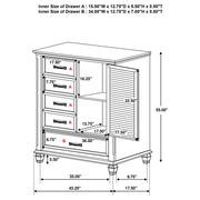 Franco 5-drawer Door Chest Distressed White - detail 3