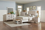 Franco 5-drawer Door Chest Distressed White - detail 4