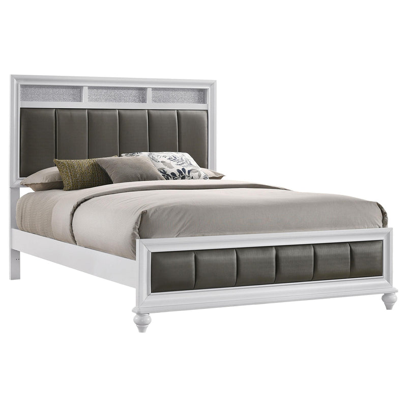 Barzini Wood Queen Panel Bed White - detail 3