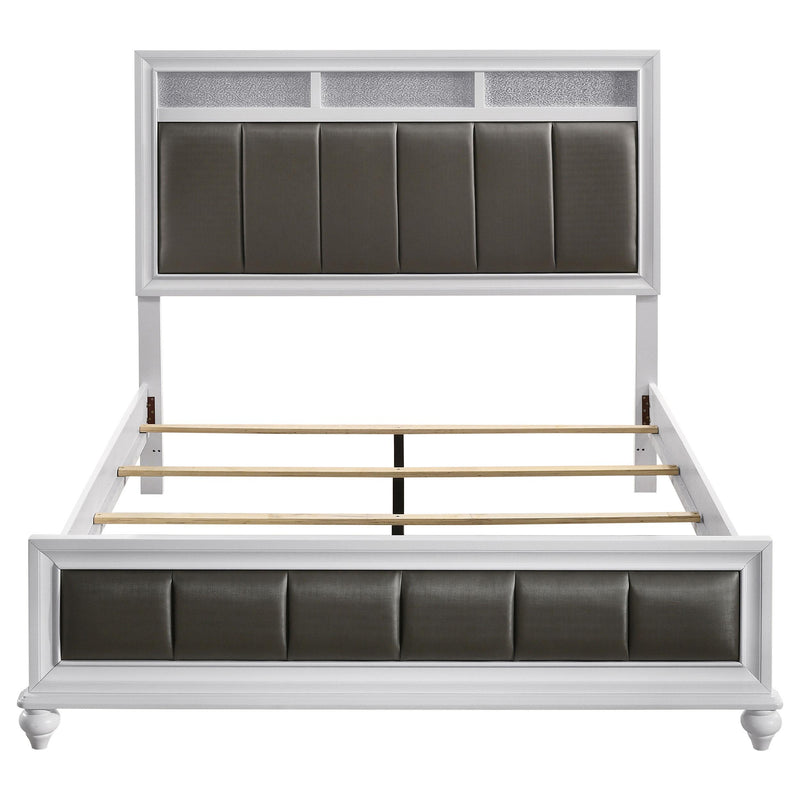 Barzini Wood Queen Panel Bed White - detail 4