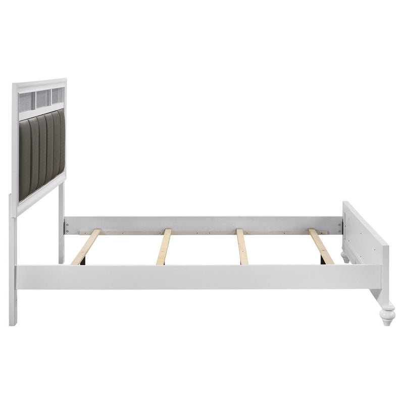 Barzini Wood Queen Panel Bed White - detail 6