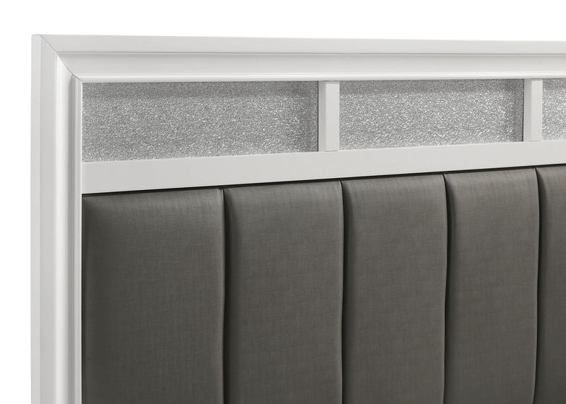 Barzini Wood Queen Panel Bed White - detail 7