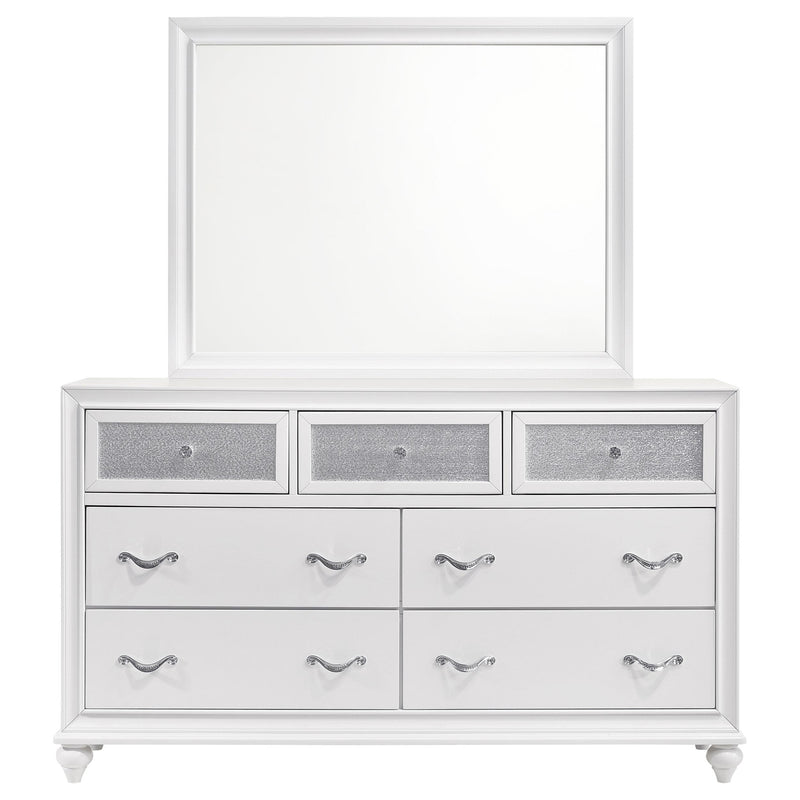 Barzini 7-drawer Dresser with Mirror White - detail 3