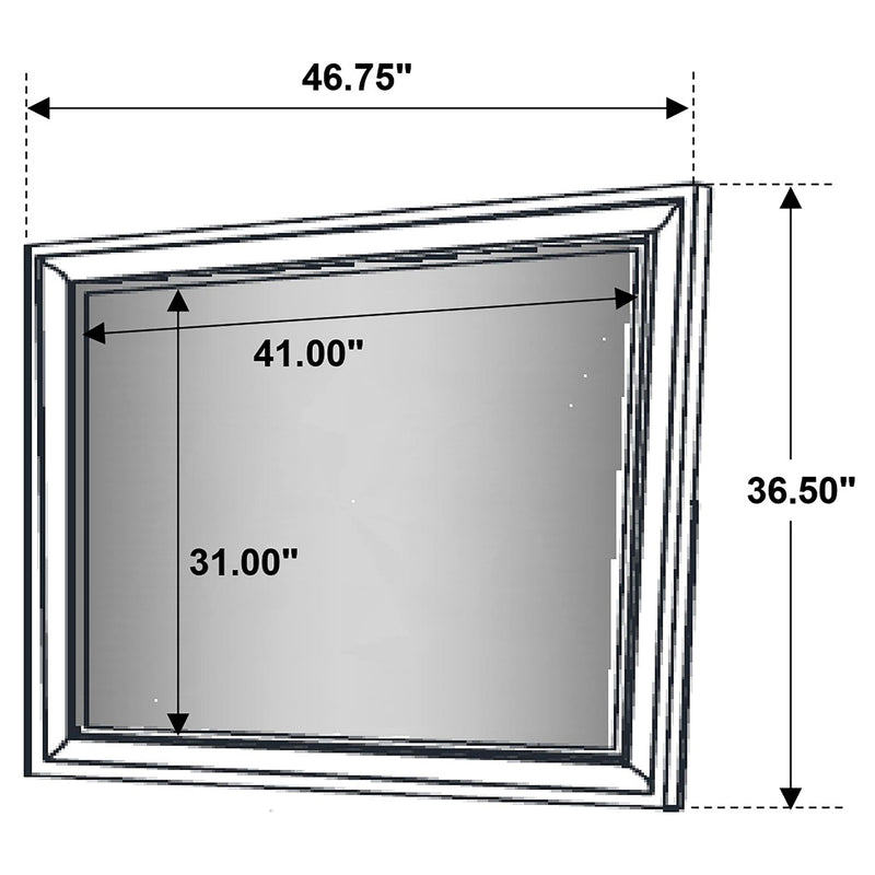 Barzini Dresser Mirror White - detail 5