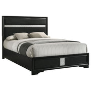 Miranda 54-inch Upholstered Queen Panel Bed Black - detail 3