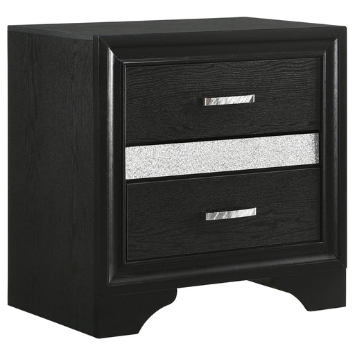 Miranda 3-drawer Nightstand Bedside Table Black - alternate view