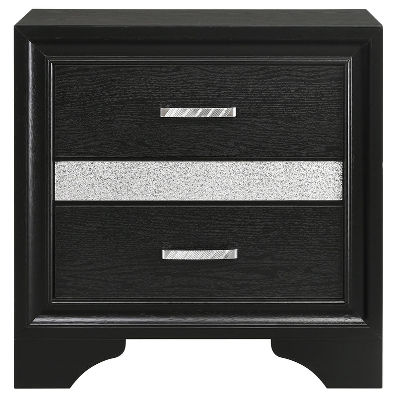 Miranda 3-drawer Nightstand Bedside Table Black - detail 3