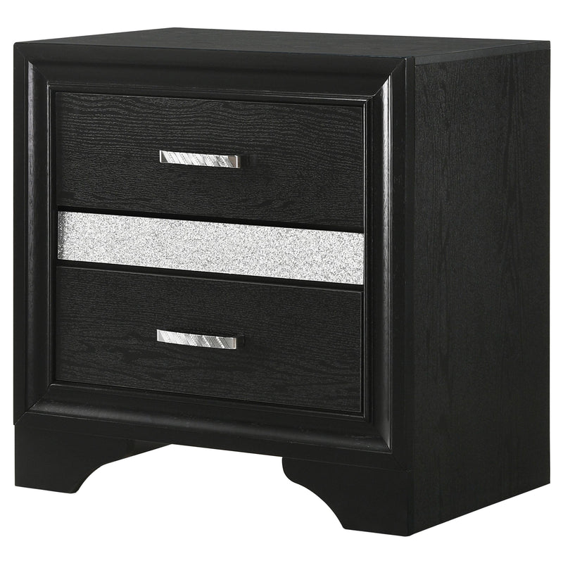 Miranda 3-drawer Nightstand Bedside Table Black - detail 4